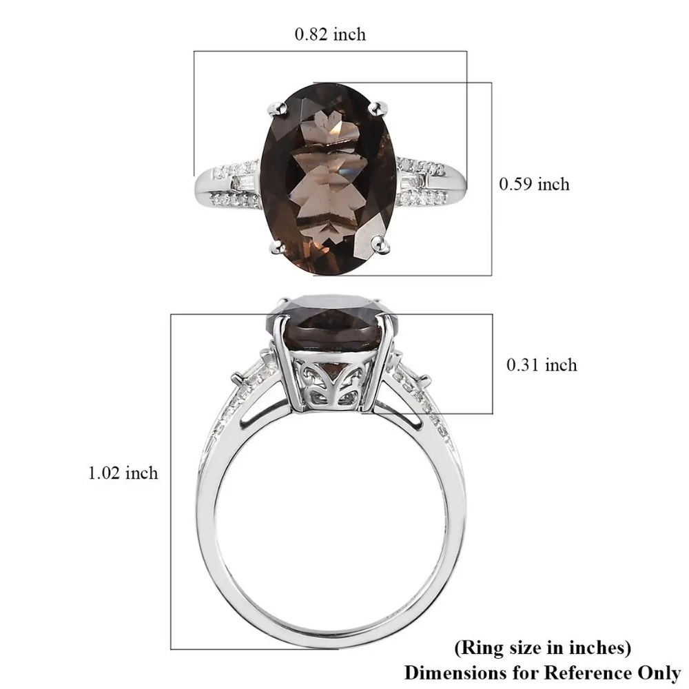 NWOT Colombianite and Diamond Ring in Platinum Over Sterling Silver 5.30 ctw - Picture 9 of 14